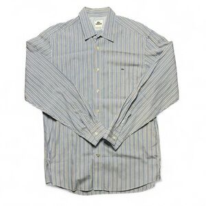 NWT Lacoste Striped Button-Down Shirt in Blue and Yellow